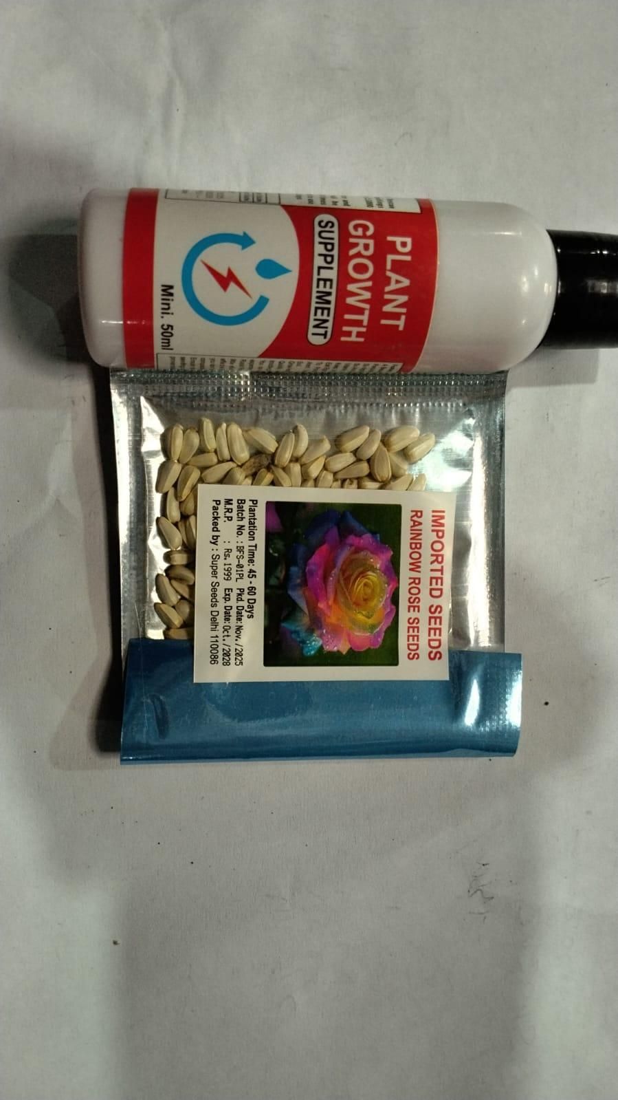 Rainbow Rose Seeds with Plant Growth Serum Pack of 2