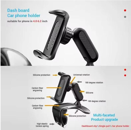 360° Car Phone Holder with Screw Clamp Mount