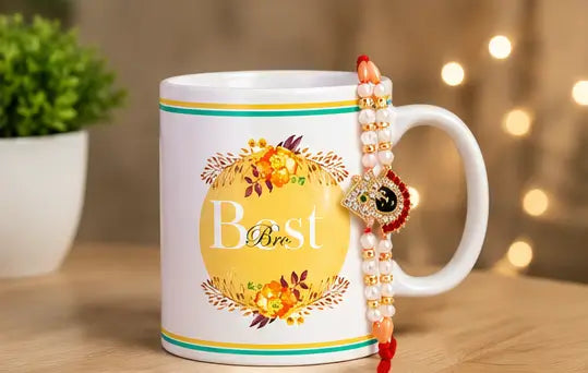 Rakhi Gift Combo with Coffee Mug – Premium Raksha Bandhan Gift Set for Brother, Bhaiya Bhabhi & Sister (4 Pieces)