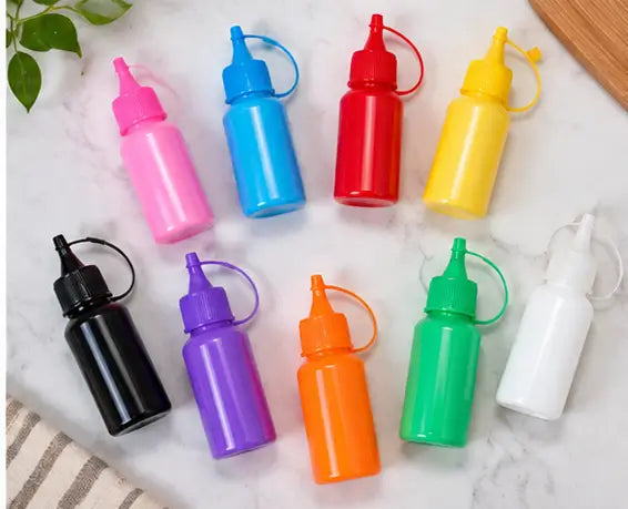 Pack of 10 Multicolor Rangoli Powder Squeeze Bottles – 1 Kg Rangoli Colour Set