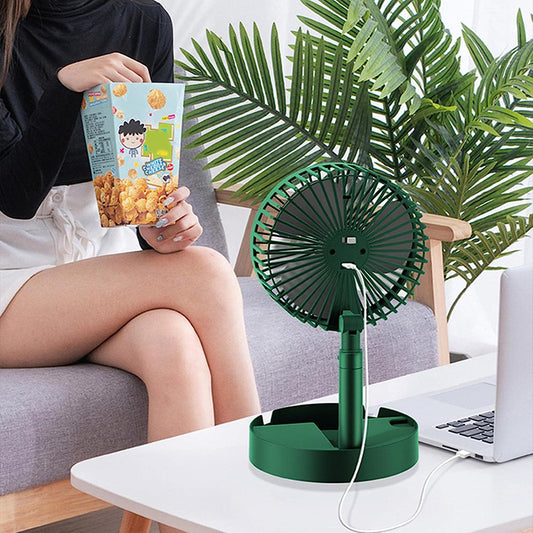 4642 Telescopic Electric Desktop Fan Height Adjustable Foldable Portable For Travelcarry Silent Table Top Personal Fan For Bedside Office Table (Battery Not Include)