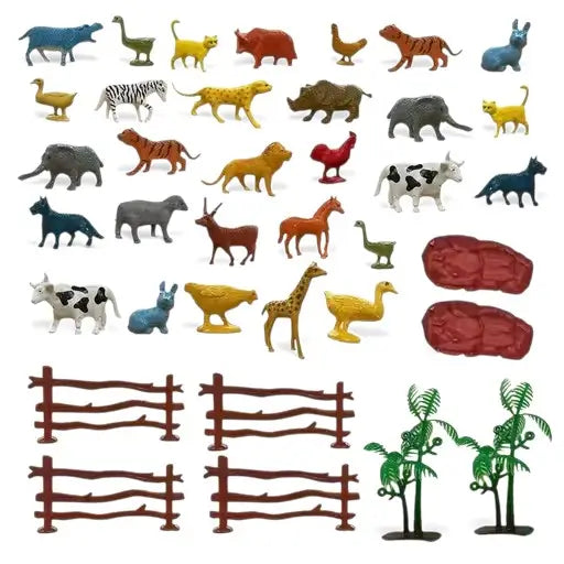 Prosper Realistic Animal Figures – 30 Pc Small Jungle & Farm Set