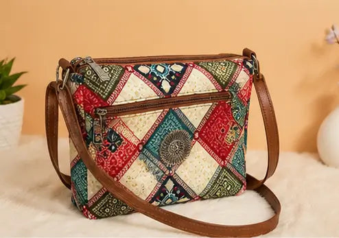 Women's Printed Sling Bag Combo – 2 Piece Crossbody Shoulder Bag Set for Girls, College, Travel & Daily Use