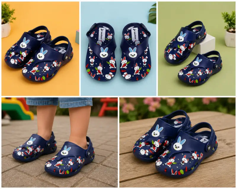 Kids Flip Flop Sandals Cartoon Bunny Print Lightweight Non Slip Waterproof Slippers for Boys and Girls