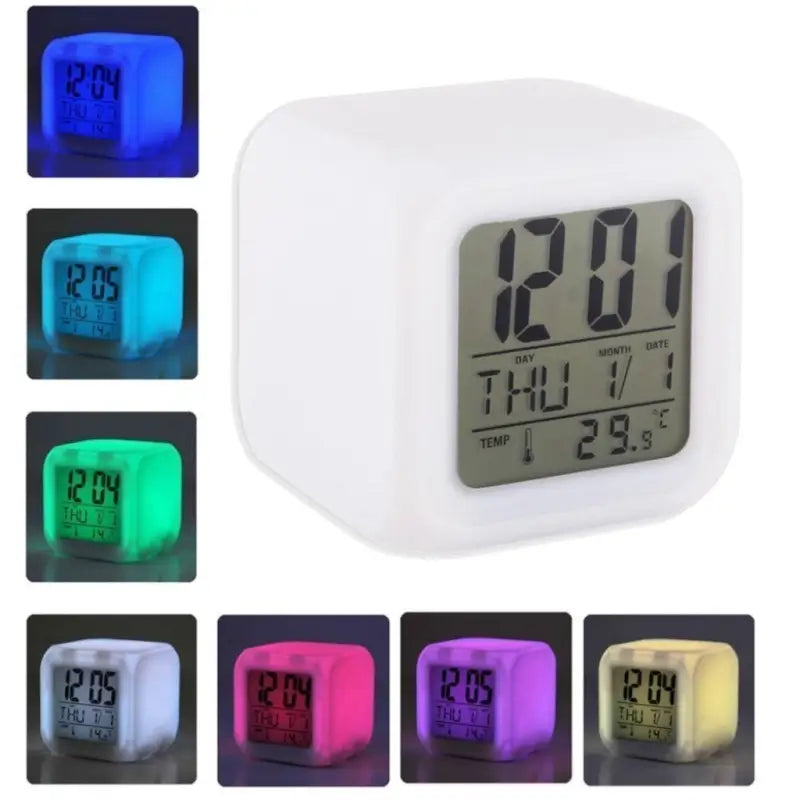 7 Color Change Digital Clock with Temperature Display