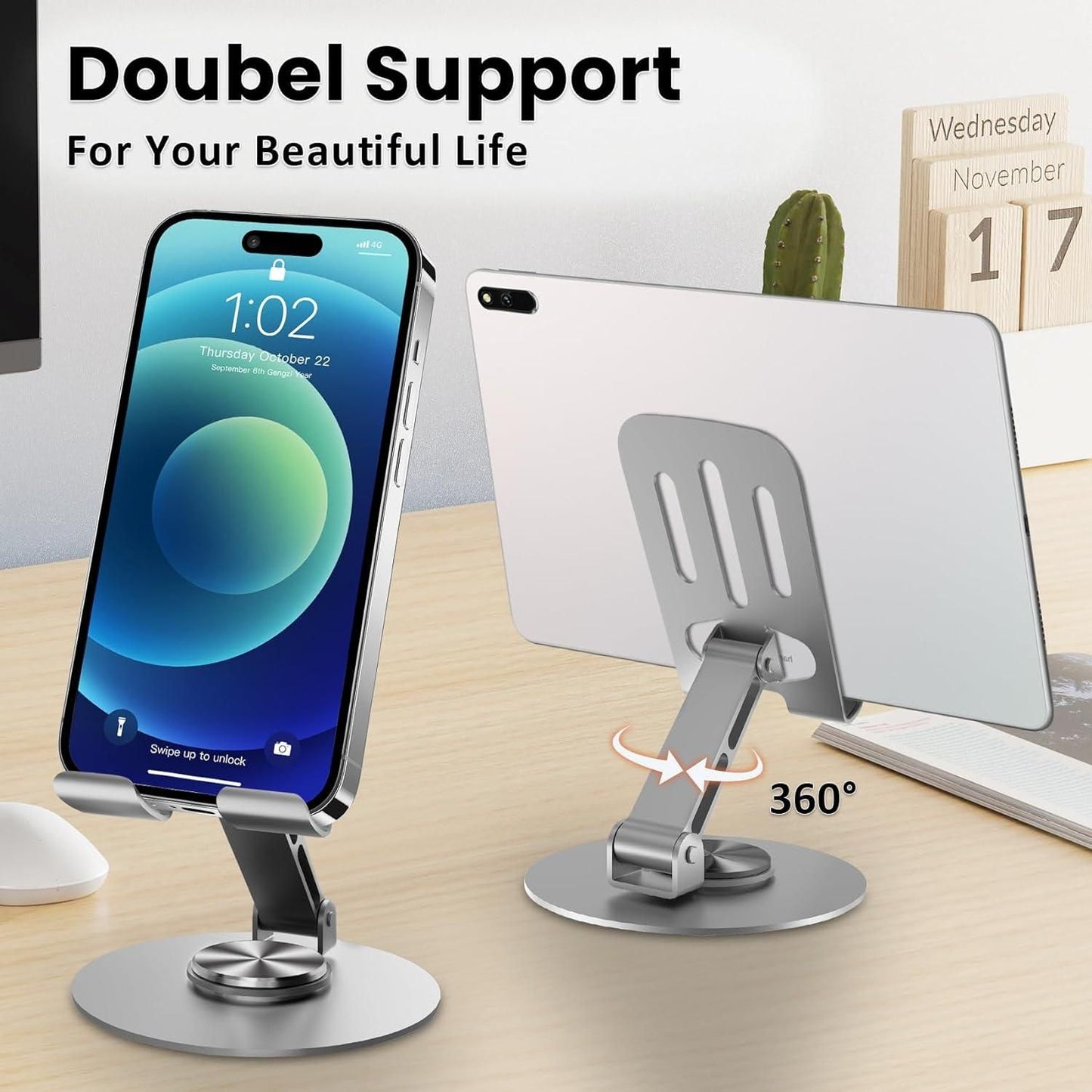 360° Rotatable Aluminium Mobile Phone / Tablet Stand