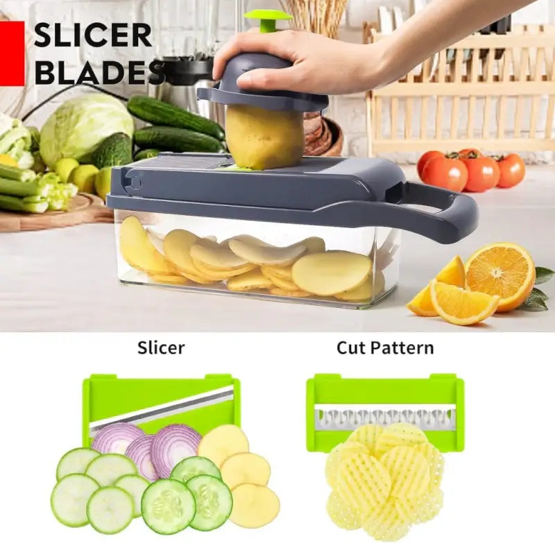 14 In 1 Chopper Nicer Veggie Slicer Dicer Kitchenware