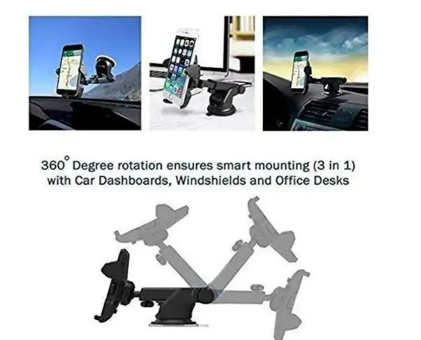 Revolex Pro Car Mobile Holder – Dashboard Mount (Black)
