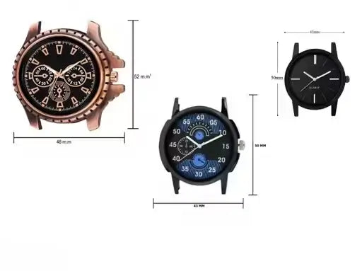 Attractive Men Multicolor Leather Analog Watch Combo