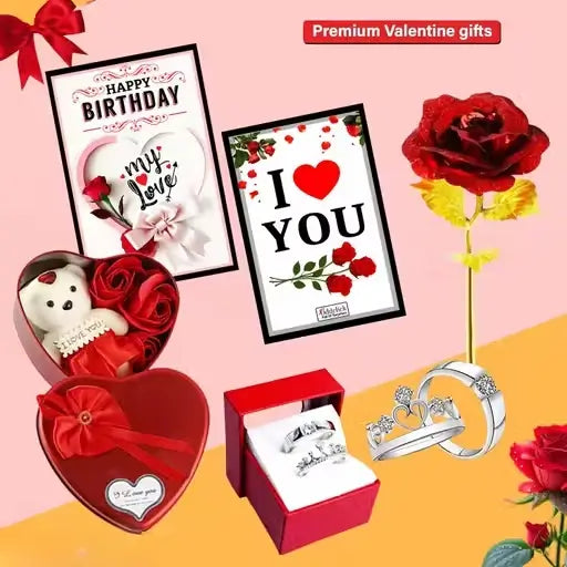 Happy Birthday & Valentine Gift Set for Husband, Wife, Boyfriend, Girlfriend | Love Gifts for Couples | 5-Piece Set