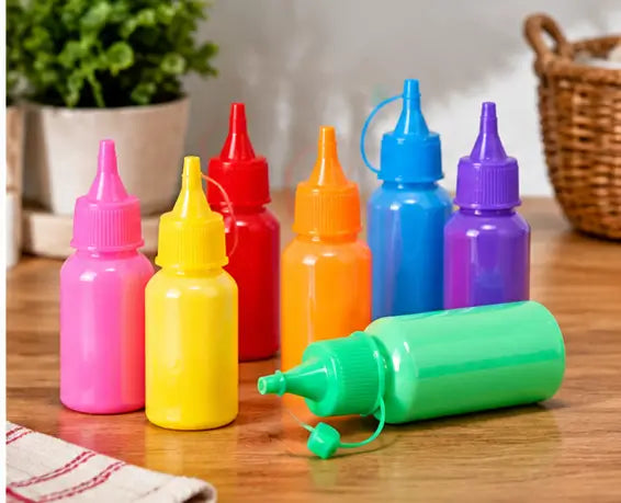Pack of 10 Multicolor Rangoli Powder Squeeze Bottles – 1 Kg Rangoli Colour Set
