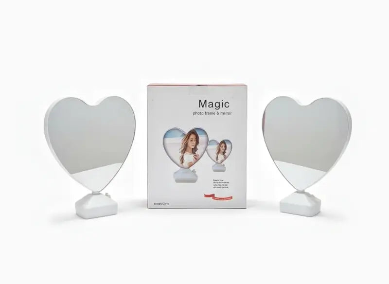 2 in 1 GlowHeart Magic LED Mirror – Heart Shaped Photo Frame