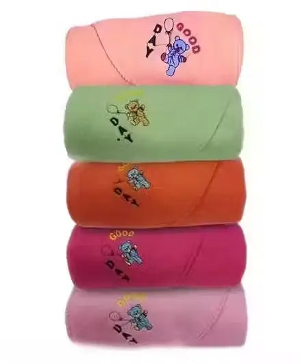 Baby Hooded Wrapper Blankets – Pack of 5 Ultra Soft Fleece