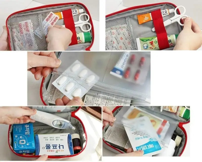 Portable Empty First Aid Kit Organizer Bag – Medical Storage Pouch for Home, Travel, Car & Office Emergency Use
