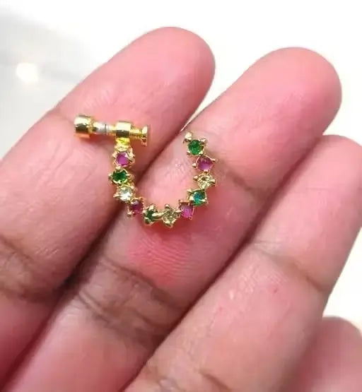 Traditional Combo of Nose Pin Nose Ring Nathuni (Pack of 4)