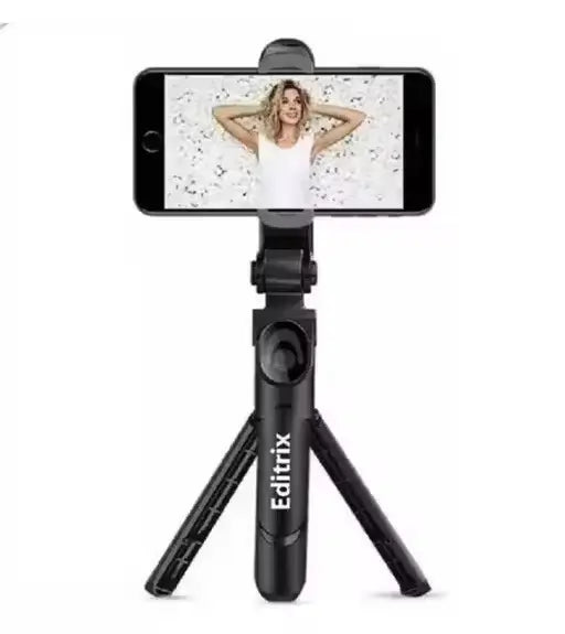 3-in-1 Wireless Bluetooth Selfie Stick XT-02 | Remote Shutter, 360° Rotate, Extendable, Foldable Mini Tripod & Monopod for Smartphones, Black.