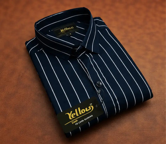 Men's Striped Cotton Casual Shirt – Full Sleeve Regular Fit Stylish Shirt for Office, Casual & Party Wear