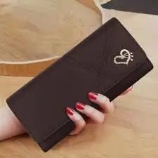 FancyLatest Women Wallet – Stylish PU Leather Clutch with Multi-Compartments, Designer Ladies Purse (Free Size, 10x4 cm, Rose/Golden)