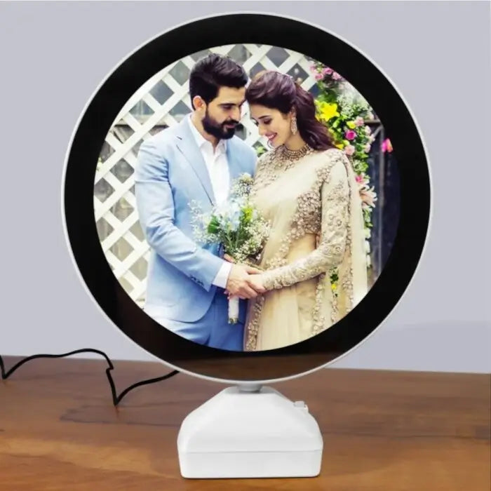 2 in 1 Modern Decorative Magic Mirror with LED Lights – Round Shape