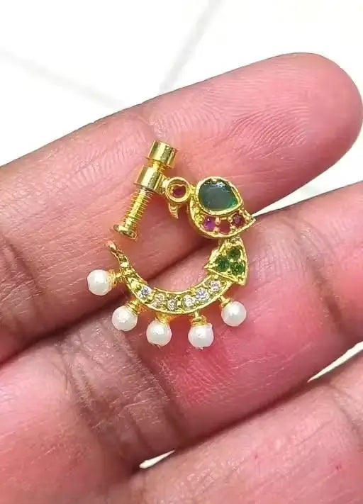 Traditional Combo of Nose Pin Nose Ring Nathuni (Pack of 4)