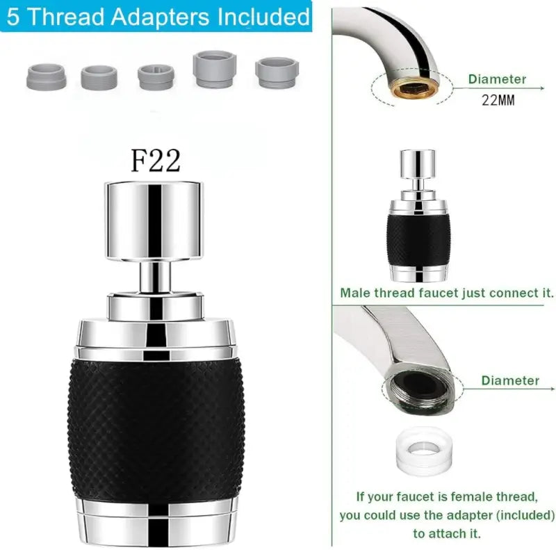 360° Swivel Kitchen Tap Spray Head – Faucet Attachment