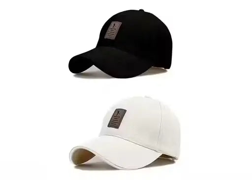 Tekzie Combo Pack of 2 Cotton Baseball Caps | Adjustable Unisex Sports Caps for Men & Women | Casual Outdoor Sun Protection Hats