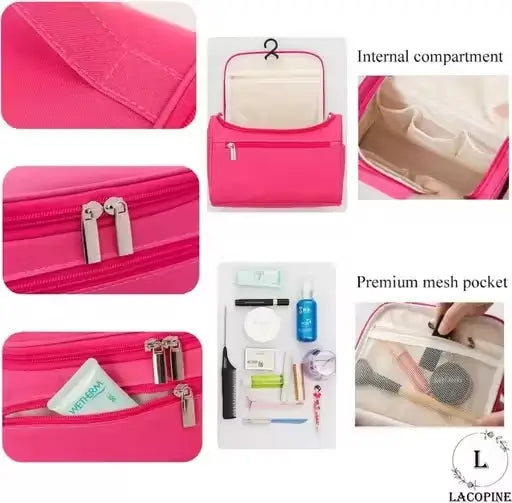 Vivah Pink Travel Cosmetic Container – Compact Storage Set
