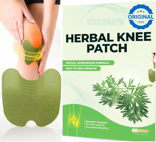 Knee Pain Relief Patches - Natural Herbal Knee Patch for Pain & Inflammation - Breathable, Long-Lasting, Comfortable, Non-Allergic - 10 Patches