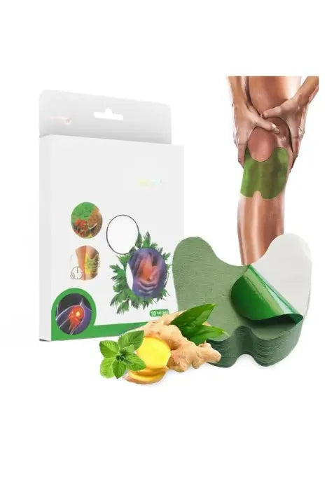 Knee Pain Relief Patches - Natural Herbal Knee Patch for Pain & Inflammation - Breathable, Long-Lasting, Comfortable, Non-Allergic - 10 Patches