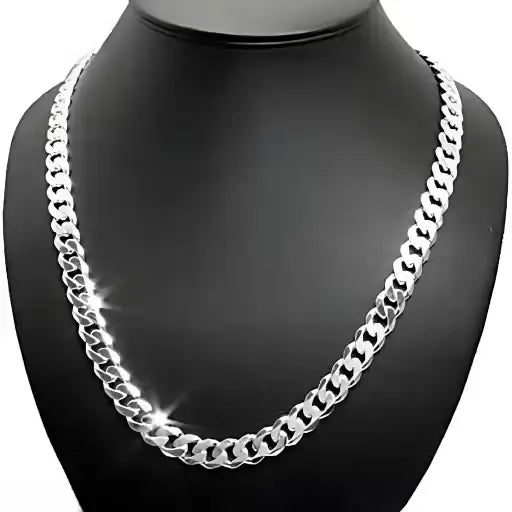 Combo Bracelet, Ring, and Chain Necklace for Men and Boys – Silver Plated with Agate Pendant.