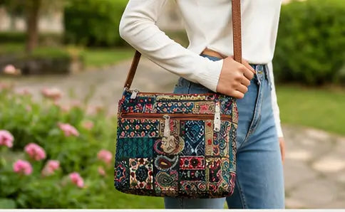 Women's Printed Sling Bag Combo – 2 Piece Crossbody Shoulder Bag Set for Girls, College, Travel & Daily Use