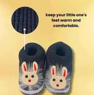 Aplix Baby Booties Pack of 3  Anti-Slip Soft Slip-On Rabbit Style Infant Footwear