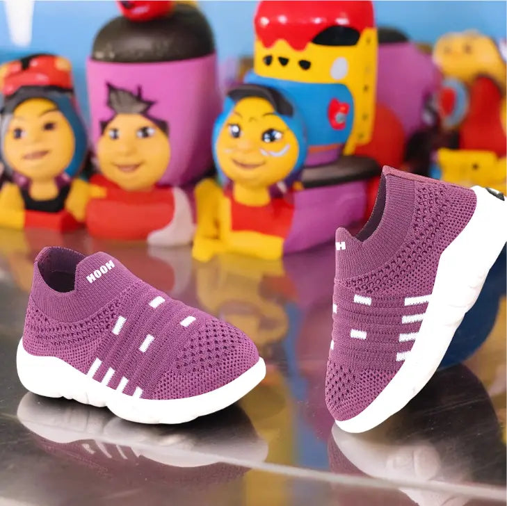 Breathable Baby Slip-On Shoes with Whistle Chu-Chu Sound Music Lightweight Infant Footwear Grey