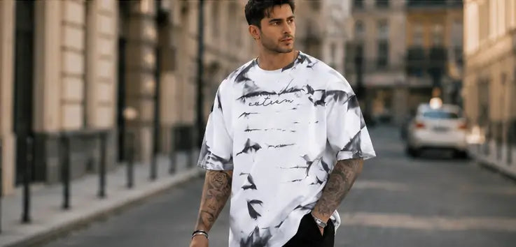 Men's Printed Cotton Blend T-Shirt – Stylish Half Sleeve Round Neck Casual T-Shirt for Daily Wear