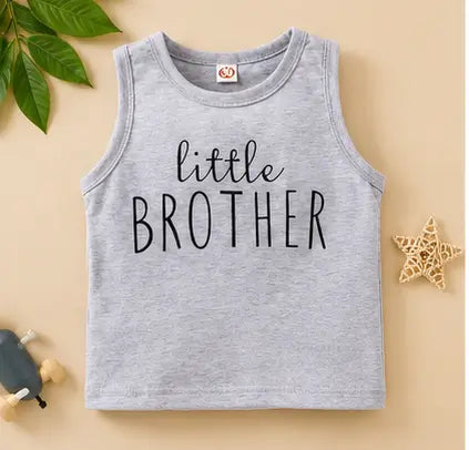 Kids Cotton Clothing Set – Printed Sleeveless Top & Shorts (0-5 Years)