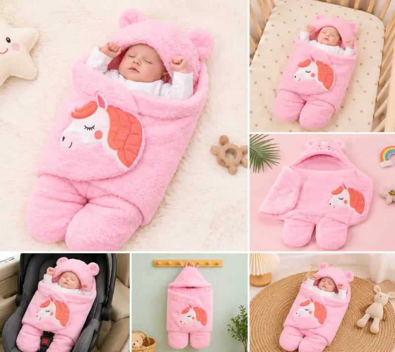 Super Soft Hooded Baby Blanket – Wearable Newborn Receiving Wrap for Baby Boys & Girls