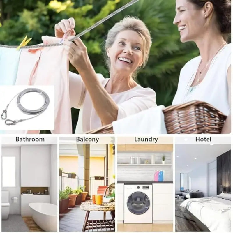 Heavy Duty Clothes Drying Wire Rope 5 Meter Outdoor
