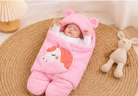 Super Soft Hooded Baby Blanket – Wearable Newborn Receiving Wrap for Baby Boys & Girls