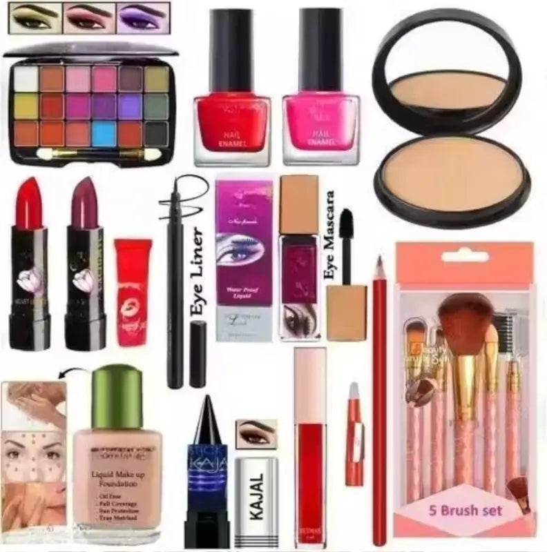 All-in-One Face Makeup Kit for Women – 17 Pc Combo