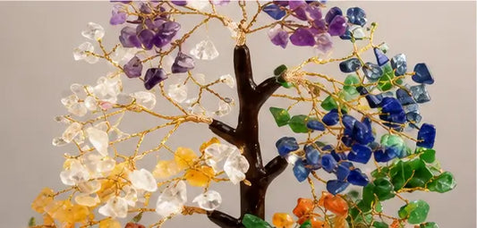 7 Chakra Crystal Tree for Positive Energy – Natural Gemstone Money Tree for Reiki Healing, Feng Shui, Vastu & Home Décor