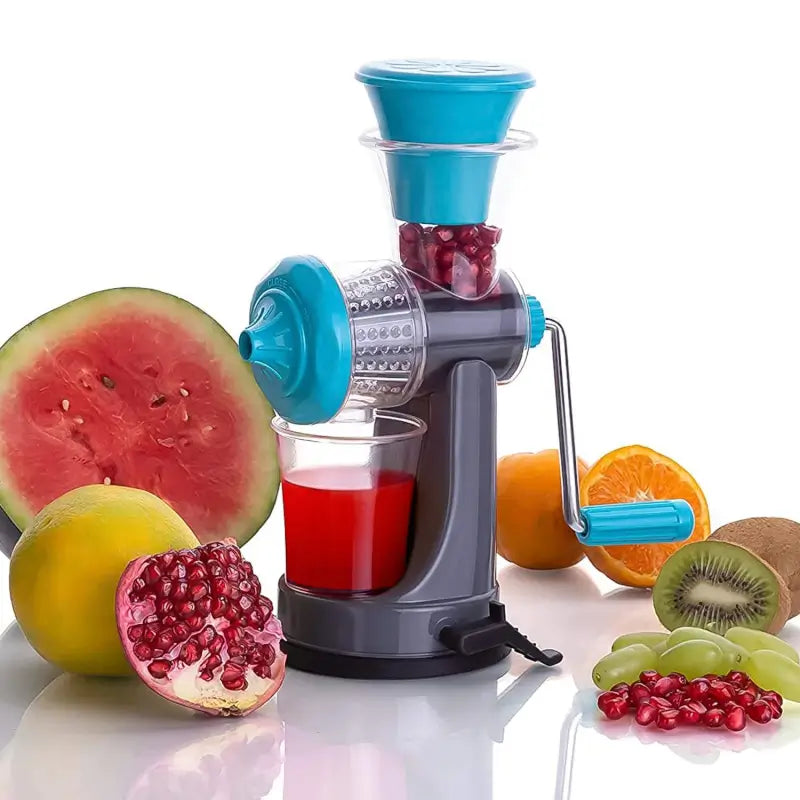 Manual Mini Fruit & Vegetable Juicer Portable, Non-Electric, Easy-to-Use Juicer with Strong Suction Base