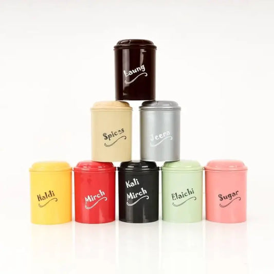 Pack of 8 Airtight 250ml Plastic Storage Containers – Unbreakable Spice Jars for Masala, Mirchi, Haldi & Jeera