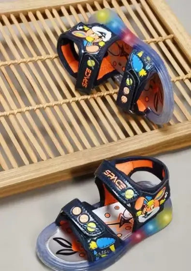 Kids Light-Up Cartoon LED Sandals Double Strap Adjustable Velcro Cushioned Durable Footwear