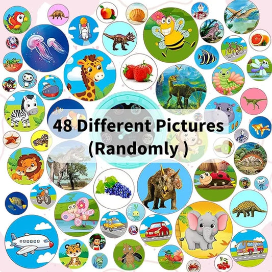 6 Slide Projector Torch Toy for Kids, Animal Image Projection Flashlight