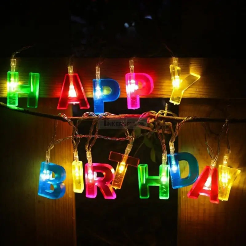 Happy Birthday LED String Lights  Battery Operated Colorful Party Decoration