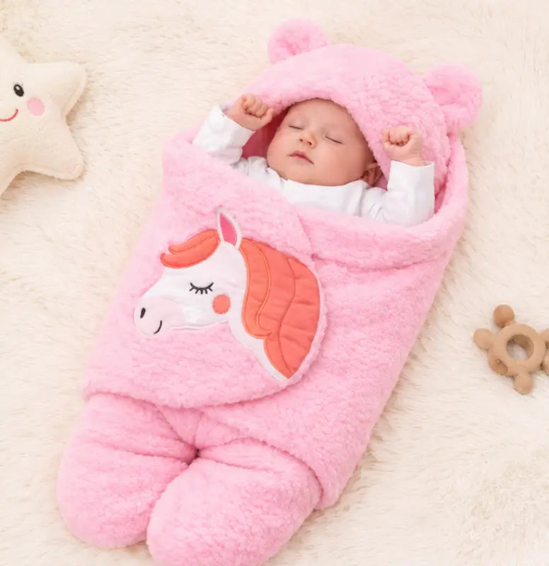 Super Soft Hooded Baby Blanket – Wearable Newborn Receiving Wrap for Baby Boys & Girls