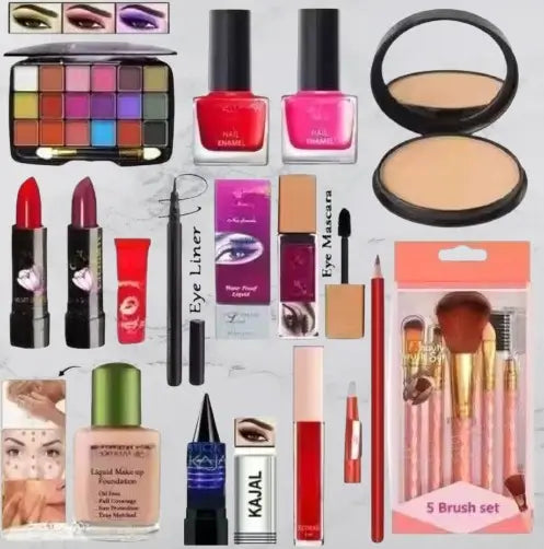 All-in-One Face Makeup Kit for Women – 17 Pc Combo