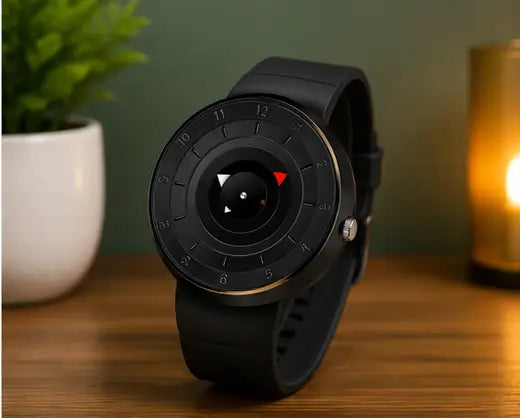Men's Black Analog Quartz Watch – Stylish Silicone Strap Casual & Formal Wrist Watch for Men & Boys