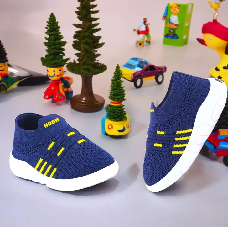 Breathable Baby Slip-On Shoes with Whistle Chu-Chu Sound Music Lightweight Infant Footwear Grey