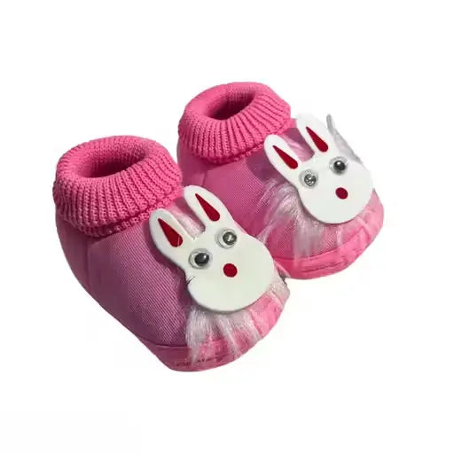 Aplix Baby Booties Pack of 3  Anti-Slip Soft Slip-On Rabbit Style Infant Footwear